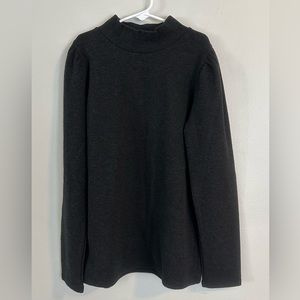 MADEWELL Puff Long-Sleeve Sweater in Charcoal size XS